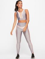 Calça Legging Com Recortes Lisa Sparkle Prata Body For Sure