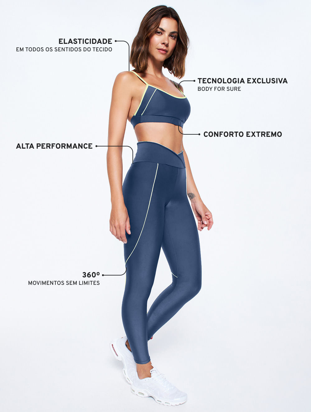 Legging Body for Sure Cintura Alta - Azul
