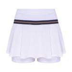 Top Alça Reta + Saia Shorts Liso Classic Branco Body For Sure