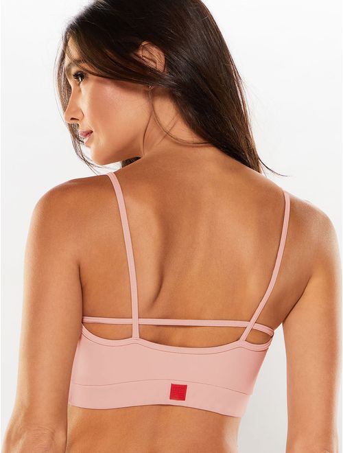 Top Alça Reta Liso Blush