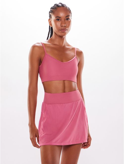 Top Alça Reta Liso + Shorts Saia Liso Mom