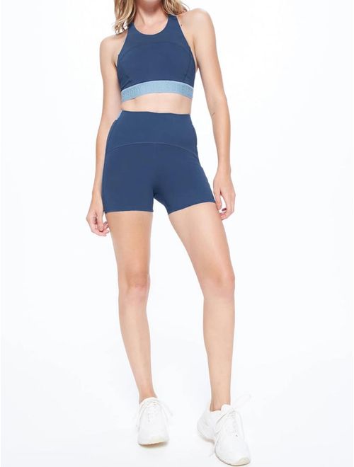 Top Nadador Com Decote Fechado + Shorts Com Recortes Future