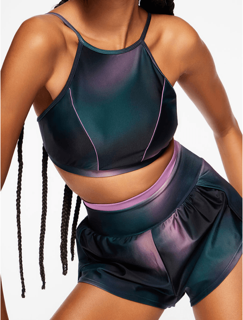 Top Frente Única Estampado Sports Aurora