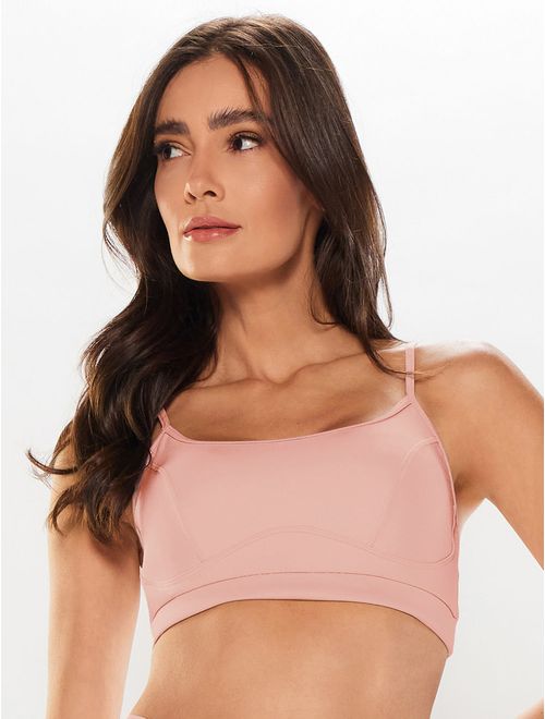 Top Alça Reta Liso Blush