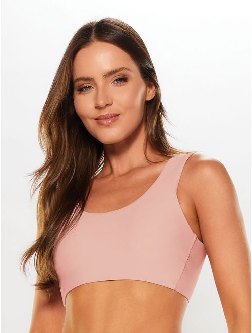 Top Alça Reta Liso Blush