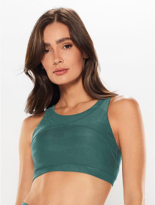 Top Alça Reta Liso + Legging Lisa Camouflage
